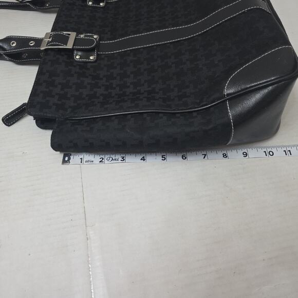 Black Tote Bag Things Remembered Personalized Houndstooth Clean Monogrammed - Picture 10 of 11